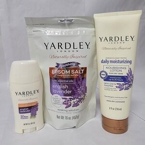 Yardley Naturally Inspired English Lavender Deodorant Epsom Salt Lotion Gift Set